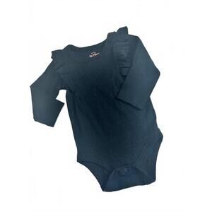 Cute Cat & Jack Black Ruffle Baby BodysuiT- Size 3M-6M